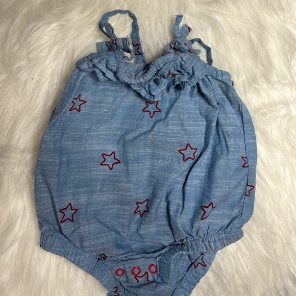 Cat & Jack Newborn Baby Girl Little Star Chambray Style Tank Top Romper❤️ - Picture 2 of 5